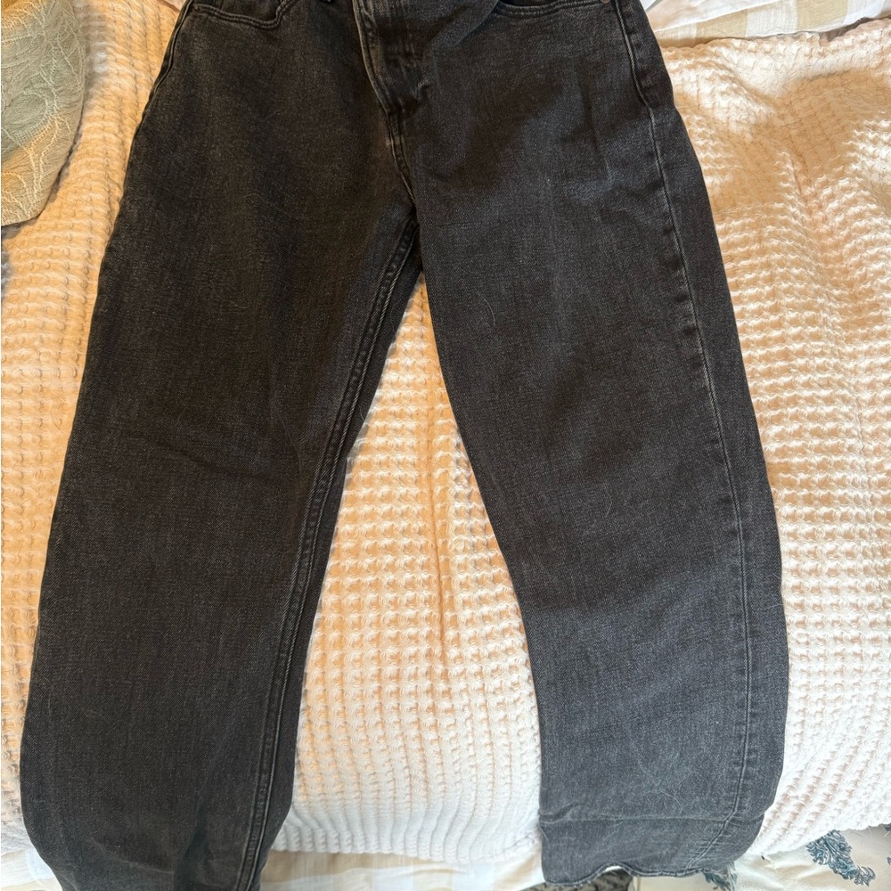 Abercrombie & Fitch women’s 90’s slim straight black denim with crossover waist